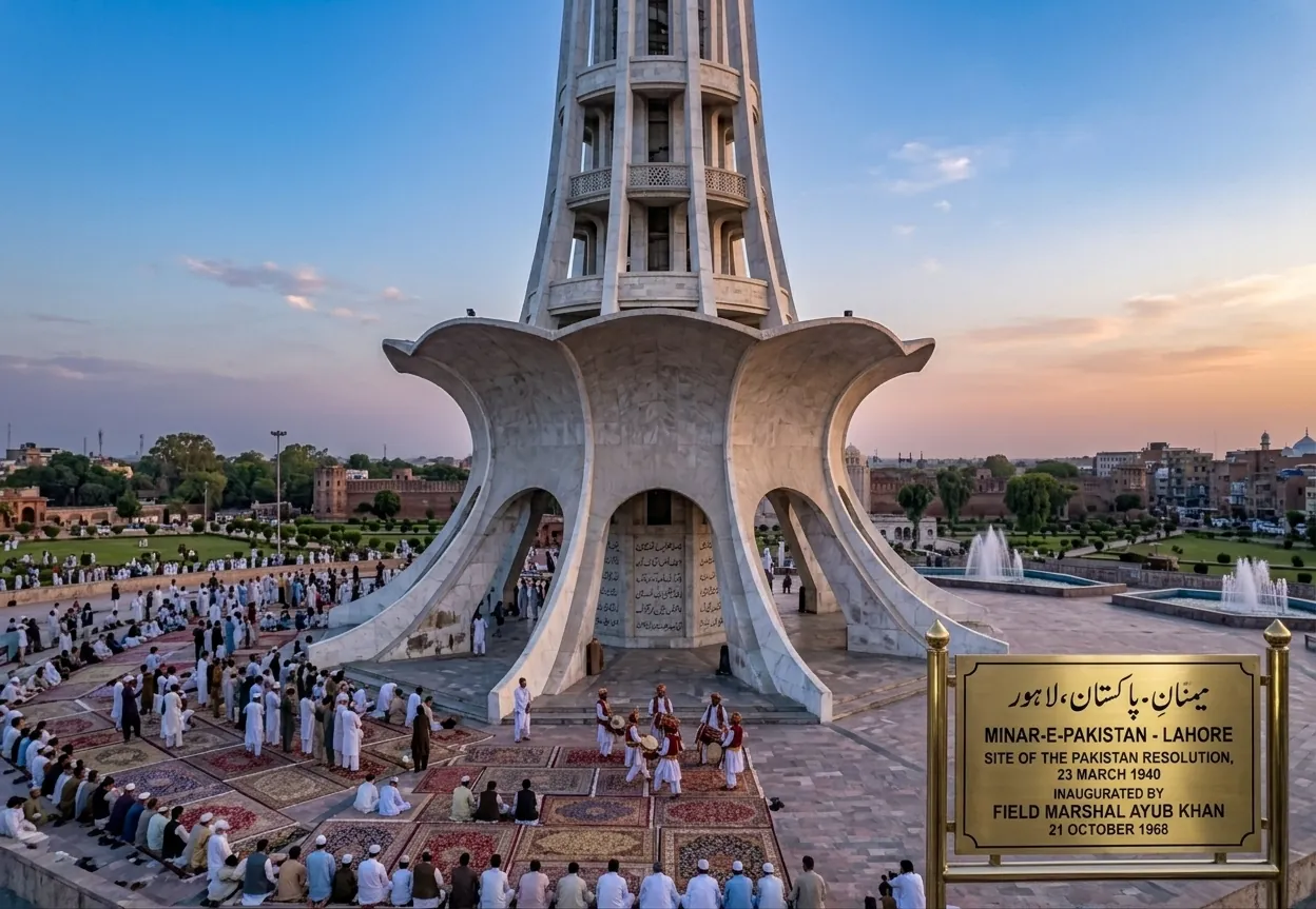 Minar-e-Pakistan in Lahore at sunset